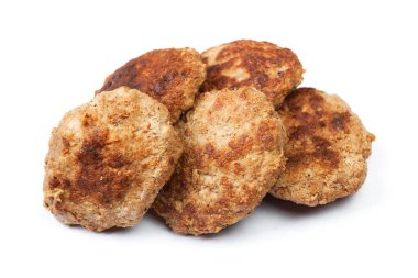 Beyaz arka plan üzerinde izole pirzola Grup hazır küçük el ürünleri