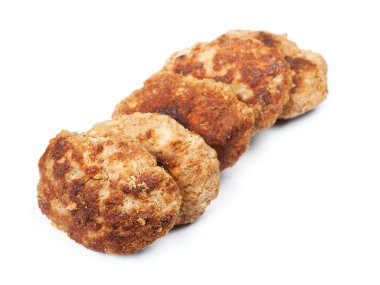 Beyaz arka plan üzerinde izole pirzola Grup hazır küçük el ürünleri