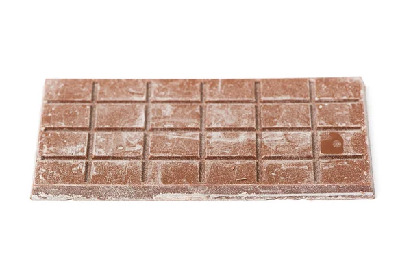 Primer Plano Barra Chocolate Mal Aislado Sobre Fondo Blanco — Foto de Stock