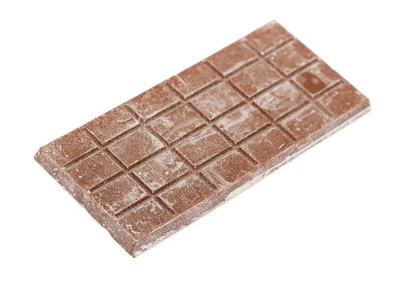 Close Barra Chocolate Ruim Isolado Fundo Branco — Fotografia de Stock