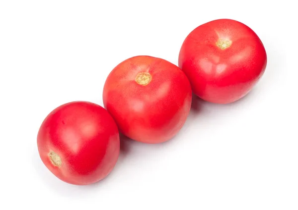 Groupe Tomates Rouges Isolées Sur Fond Blanc — Photo
