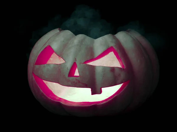 Halloween Zucca Faccia Spaventosa Jack Lanternon Sfondo Scuro — Foto Stock