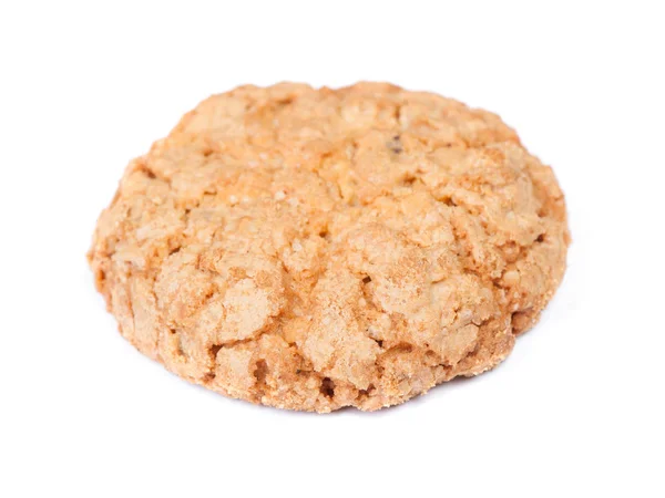 Ενιαία Oatmeal Cookie Που Απομονώνονται Λευκό Φόντο — Φωτογραφία Αρχείου