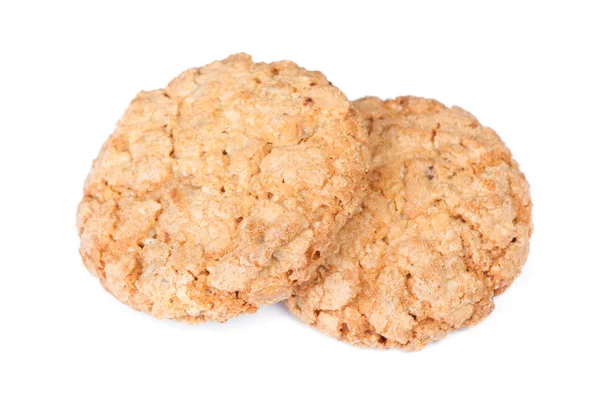 Groep Havermoutkoekjes Geïsoleerd Witte Achtergrond — Stockfoto