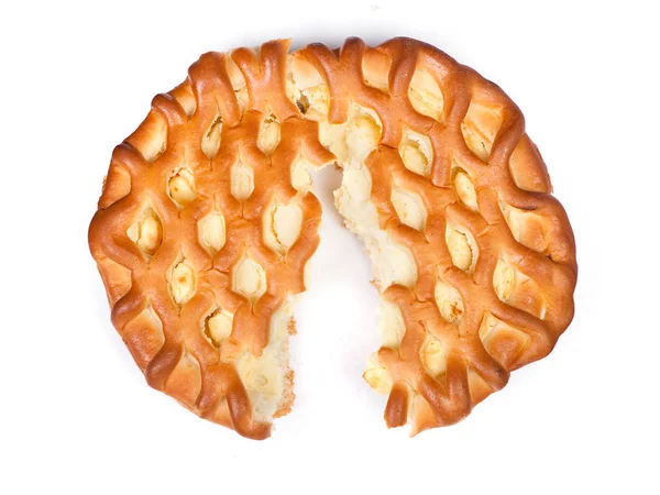 Шматок Великого Сирного Пирога Ізольовано Білому — стокове фото