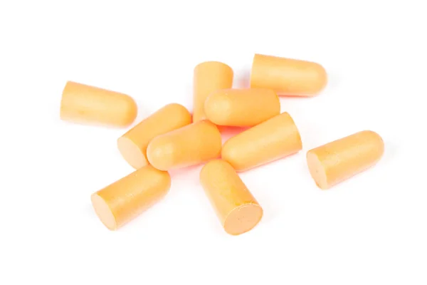 Group Foam Earplugs Isolated White Background — Stock Photo, Image