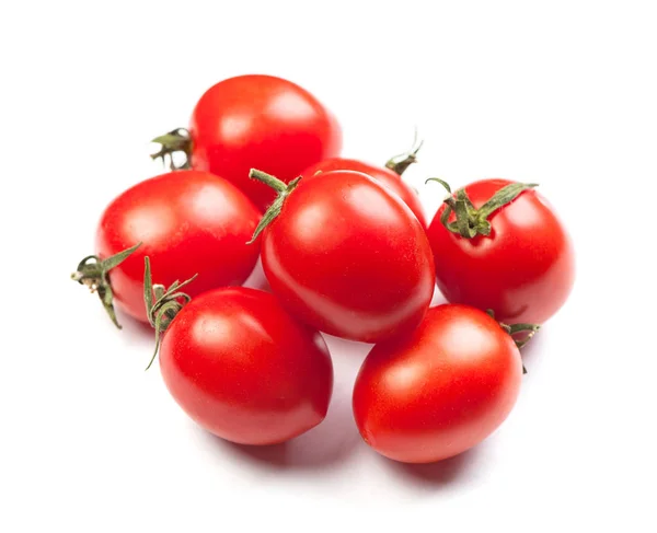 Grupa Świeżych Pomidorów Cherry Białym Tle — Zdjęcie stockowe