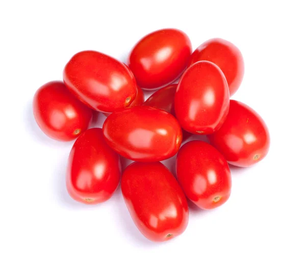Sterty Pomidorów Cherry Białym Tle — Zdjęcie stockowe