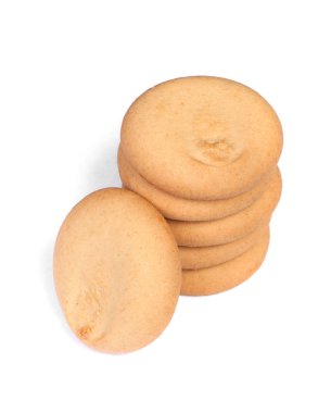 Beyaz arka plan üzerinde izole lezzetli Kurabiye yığını