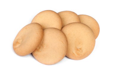 Beyaz arka plan üzerinde izole lezzetli Kurabiye yığını