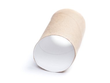 Tek tuvalet kağıdı kol üzerinde beyaz izole