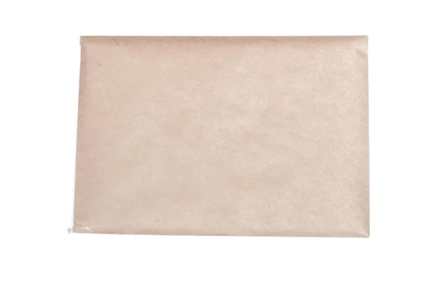 Ancienne Enveloppe Ouverte Isolée Sur Fond Blanc — Photo