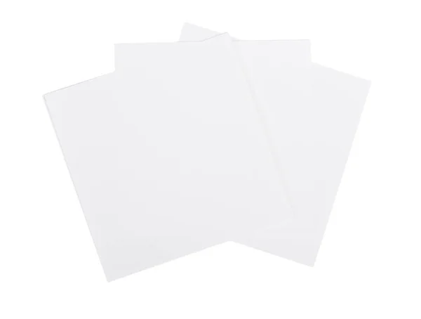 Folhas Papel Isoladas Sobre Fundo Branco — Fotografia de Stock