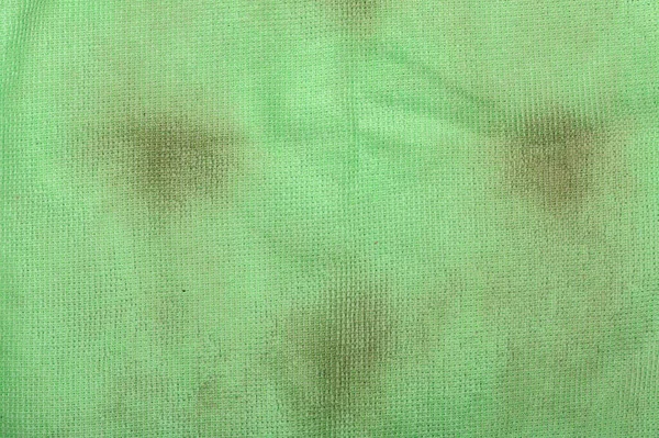 Texture Old Dirty Green Fabric Stains Close — Stock Photo, Image
