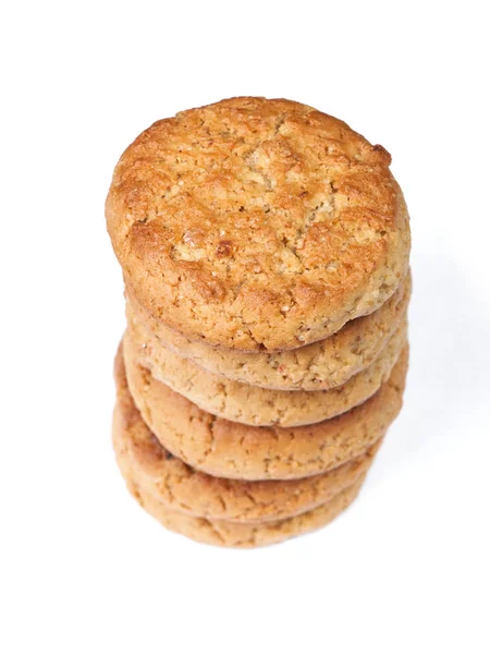 Yuvarlak yulaf ezmeli kurabiye yığını — Stok fotoğraf