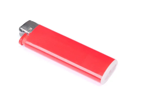 Red plastic gas disposable lighter — Stock Photo, Image