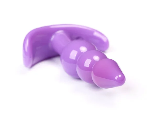 Jeden fioletowy silikonowe gumy lateksowej tyłek lub plug analny — Zdjęcie stockowe