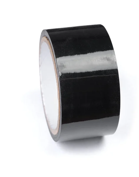 Wide black adhesive tape roll — Stock Photo, Image