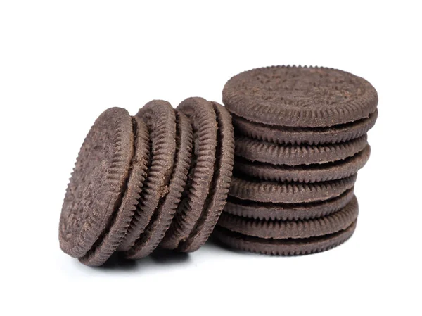 Stack av runda choklad cookies — Stockfoto