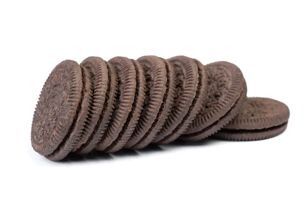 Stack av runda choklad cookies — Stockfoto