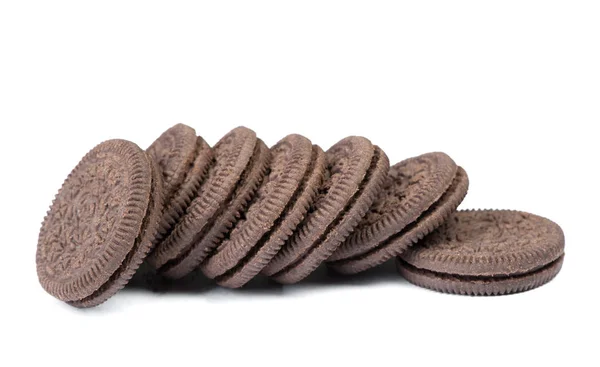 Stack av runda choklad cookies — Stockfoto