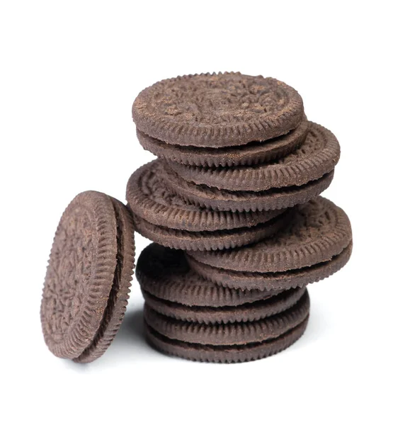 Stack av runda choklad cookies — Stockfoto