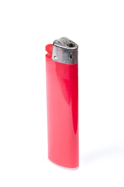 Red plastic gas disposable lighter Stock Picture