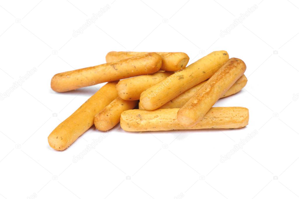 Heap of wheat bread sticks with spices