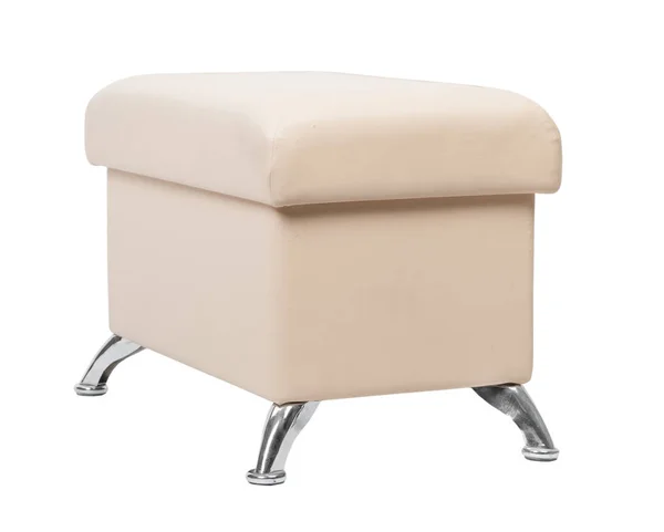 Beige rechteckiger Hocker mit Beinen — Stockfoto