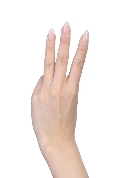 Női kéz gesztus, manikűr — Stock Fotó
