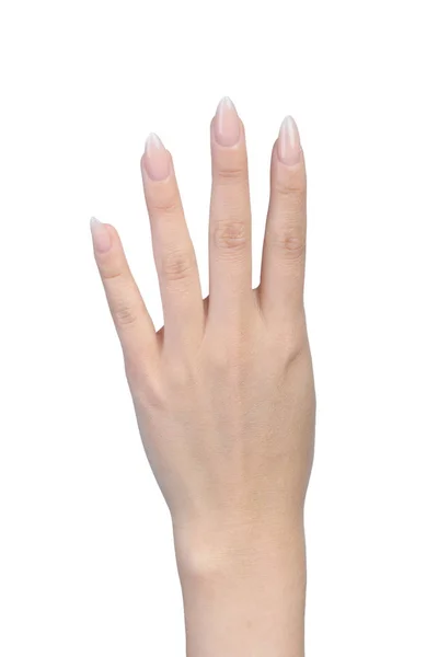 Mão feminina com gesto de manicure — Fotografia de Stock