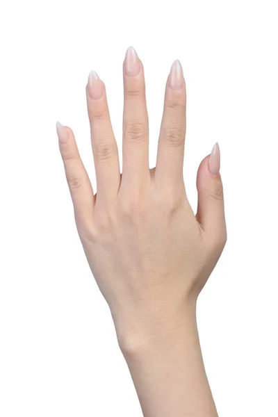 Mano femenina con gesto de manicura — Foto de Stock