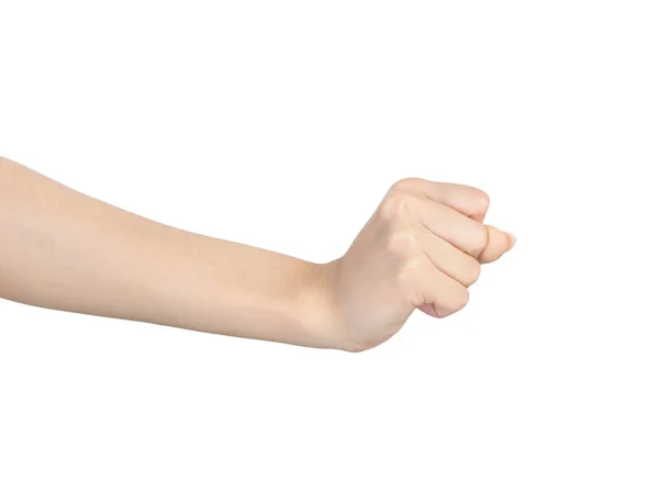 Mão feminina com gesto de manicure — Fotografia de Stock