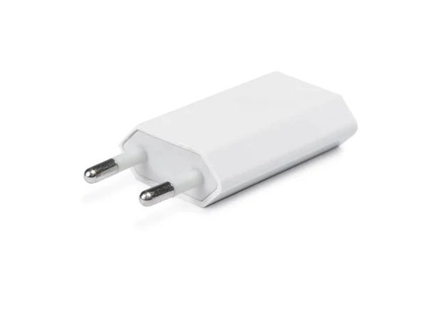 White cell phone charger — Stock Photo, Image