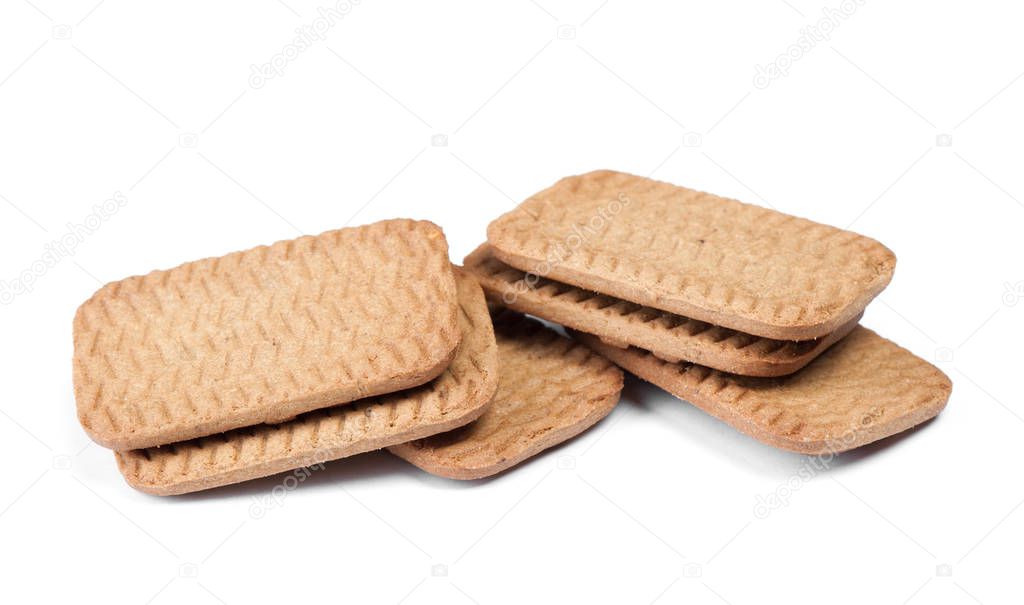 Several rectangular chip cookies