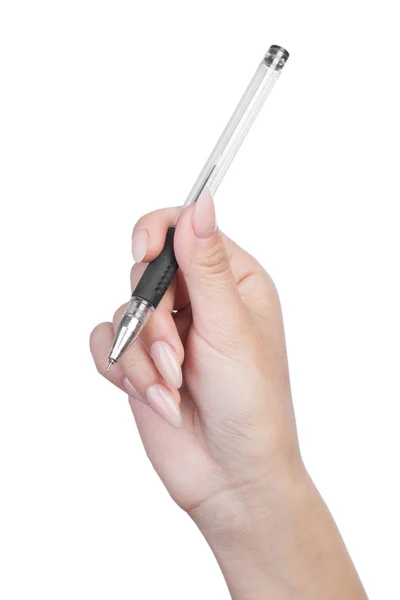 Mulher mão com caneta — Fotografia de Stock