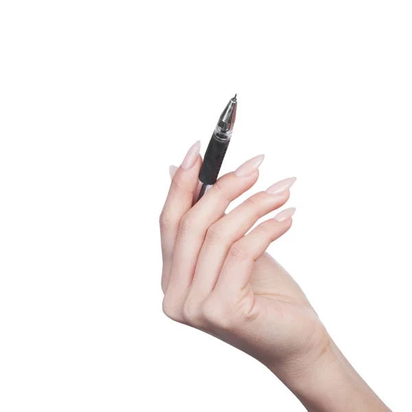 Woman hand with pen — Stock Photo, Image