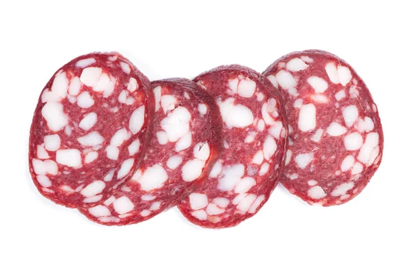 Geschnittene Salamiwurst — Stockfoto