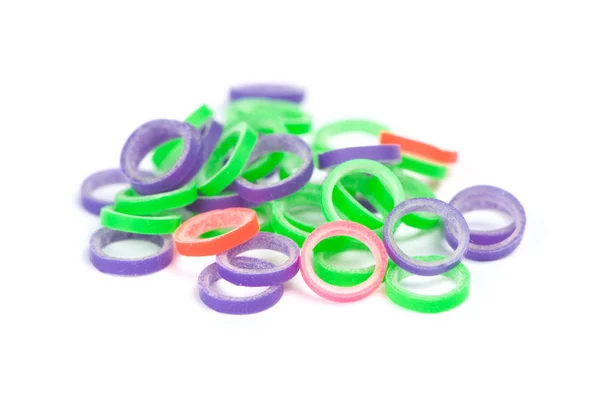 Latex gyűrűk fogszabályozó kapcsos zárójelek számára — Stock Fotó