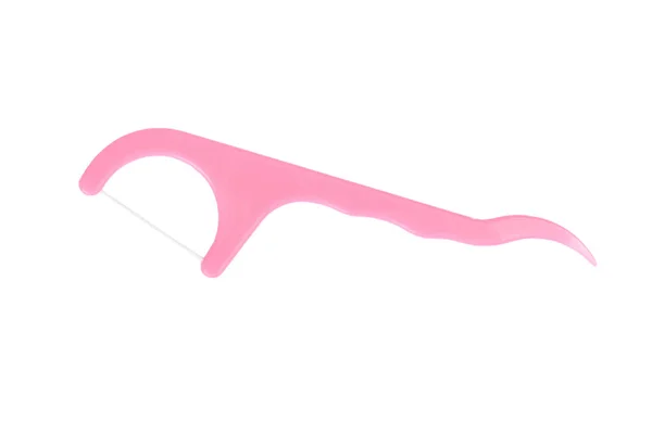 Pink floss tandenstoker — Stockfoto