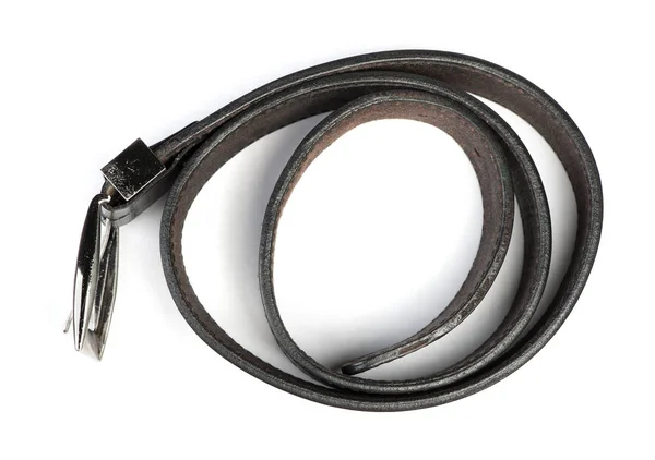 Vieille ceinture en cuir noir — Photo