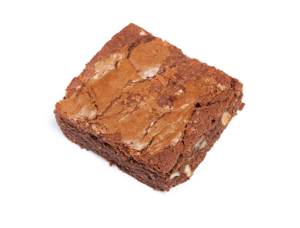 One tasty chocolate brownie pie isolated — Stock Photo, Image