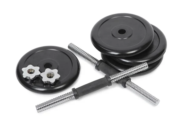 Parts of professional adjustable dumbbell — Stock Photo, Image