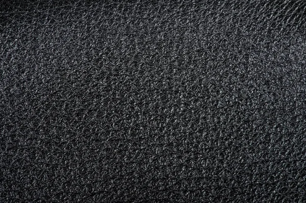 Zblízka černá kožená textura — Stock fotografie