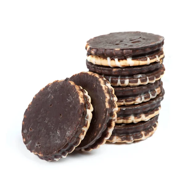 Montón de galletas redondas de chocolate — Foto de Stock