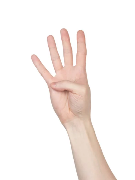 Número de dedo de mano masculino aislado —  Fotos de Stock