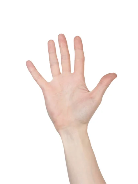 Męski numer ręki palca na białym tle — Zdjęcie stockowe