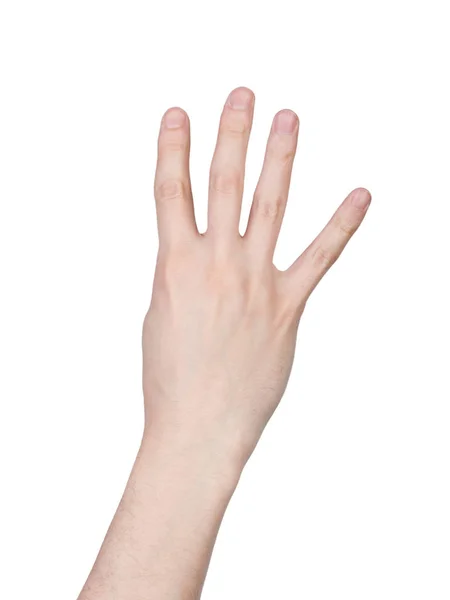 Número do dedo da mão masculino — Fotografia de Stock