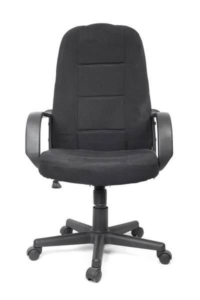 Чорний використовуваний текстильний офісний стілець — стокове фото