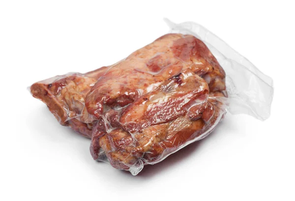 Carne di maiale affumicata in confezione sottovuoto — Foto Stock